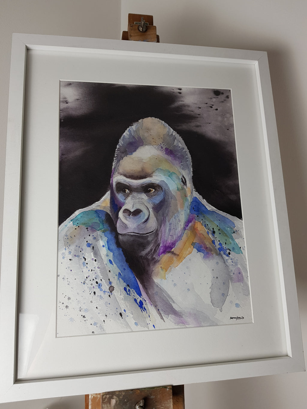 Gorilla Watercolour 'Alpha' - 16.5" x 12" #3043 - SkinnyDaz Art, Design & Illustration