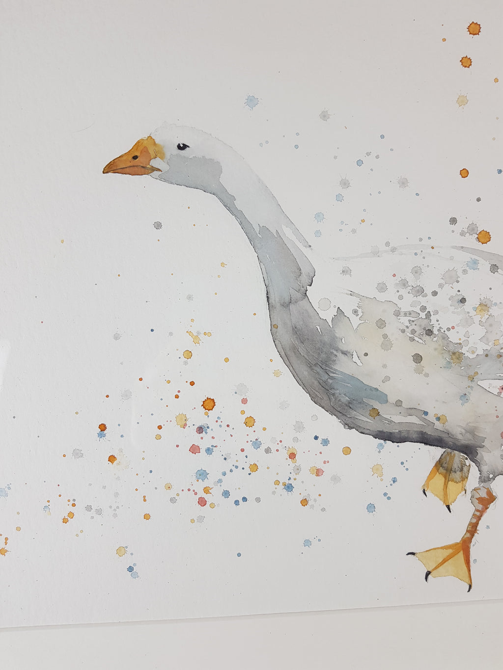 Goose Watercolour - 'Snowy' 17" x 12" #3268