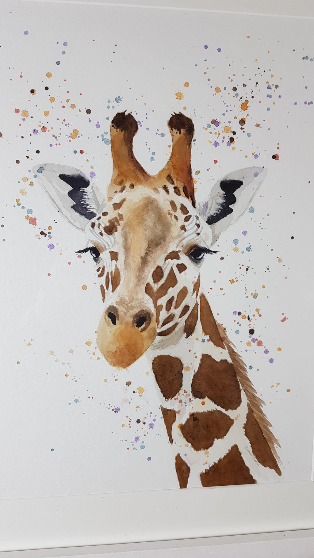 Giraffe Watercolour - 'Angelina' 17" x 12" #3366